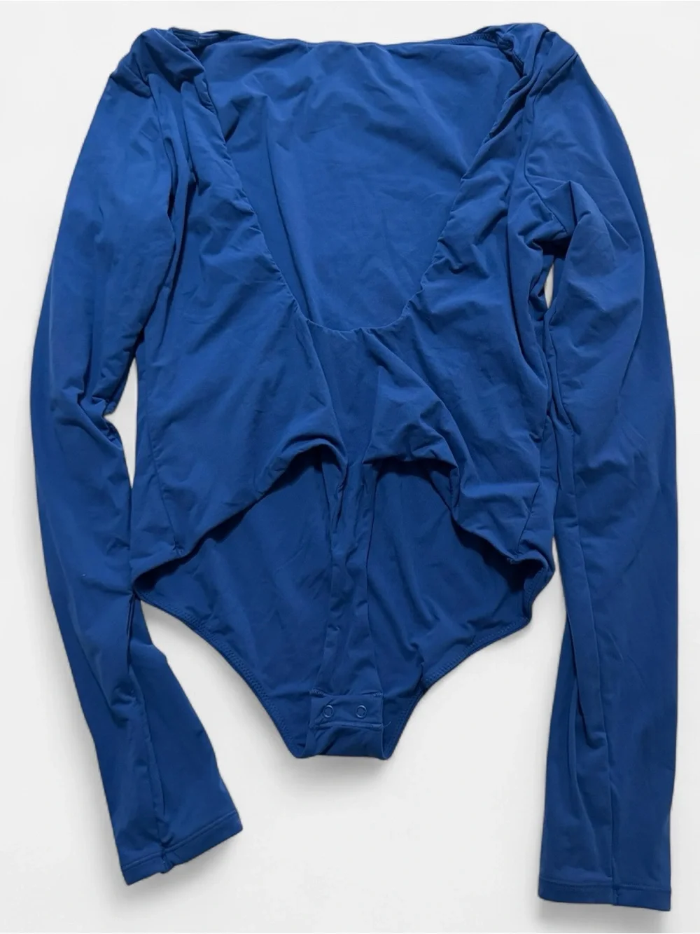 SKIMS Long-Sleeve Royal Blue One-Piece Swimsuit size L